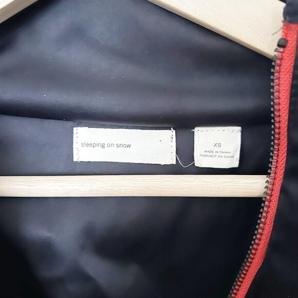 Anthropologie Sleeping On Snow White Red Gray Intarsia Poly-Wool Blend Jacket - Picture 3 of 8